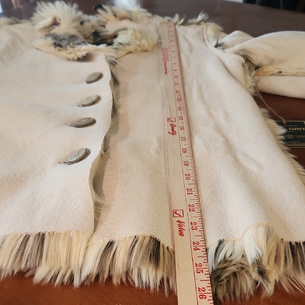 True Grit Cream Teddy Jacket with Faux Fur Trim